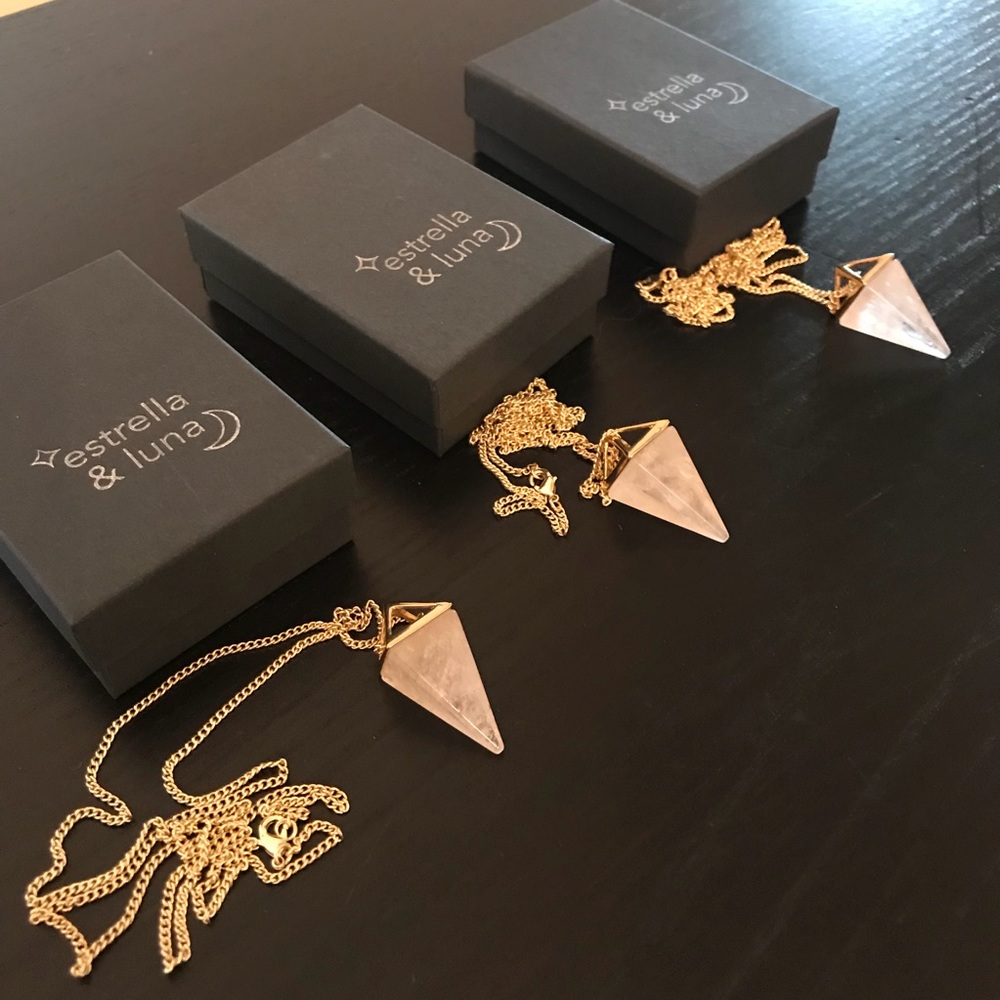 NWT Estrella & Luna Quartz Boho Pyramid Necklace - Picture 6 of 7
